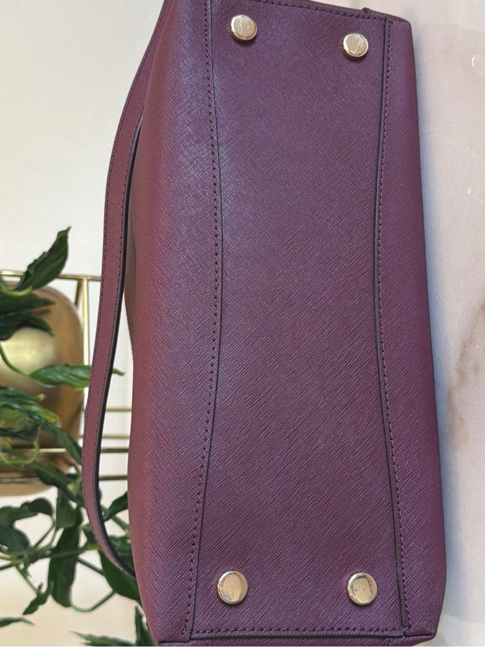 Michael Kors Purple Saffiano Leather Crossbody - Picture 15 of 15